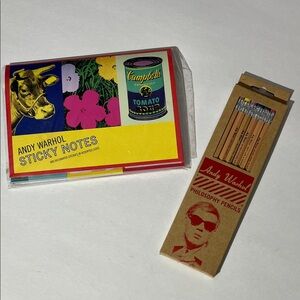 Andy Warhol Sticky Notes & Philosophy Pencils Set